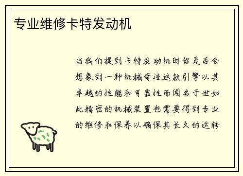 专业维修卡特发动机